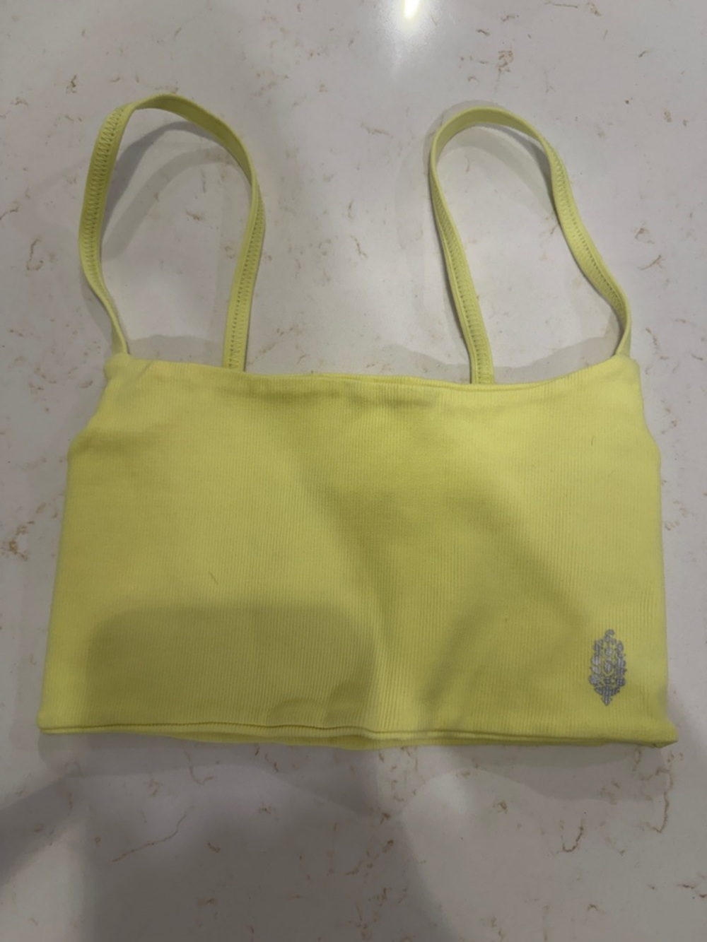 FP Movement by Free People Bright Yellow Ribbed Bralette Tank